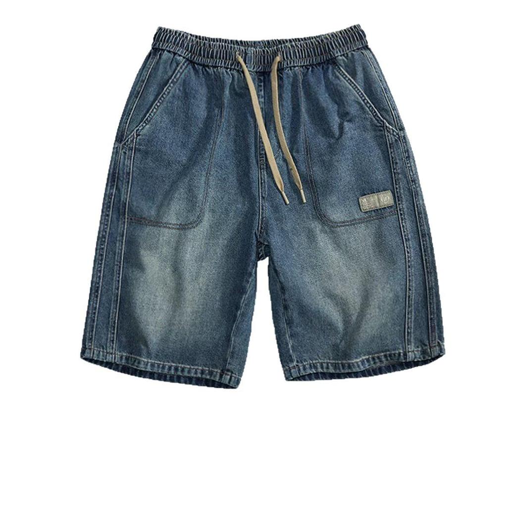 Men's Trendy Mid-Length Denim Shorts – Summer Style, High Street Influence, Hong Kong-Inspired, Perfect for Teenagers and Young Men.