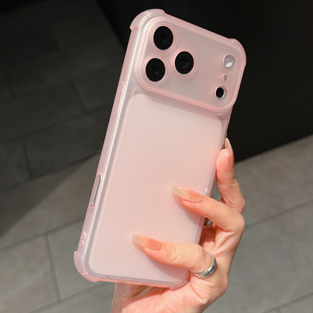 Cute Matte Transparent Phone Case for iPhone 17 Air 14 15 16 11 12 13 Pro Max Plus Shockproof Camera Protector TPU Soft Cover