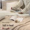 Verdickte Taft & Lamm-Korallenfleece-Decke für Sofa/Büro/Bett