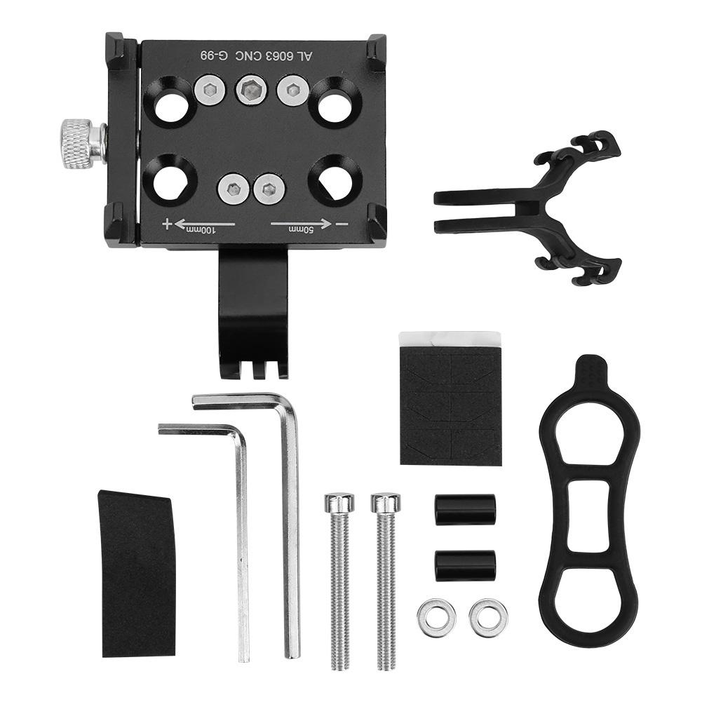 

G99 Aluminum Alloy Mobile Phone Navigation Bracket Camera Holder for Bicycle Motorbicycle чорний