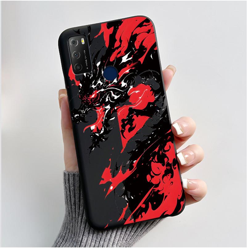 Casing For TCL 20E (6125F)/TCL 20Y (6156D) Green Cartoon Rabbit Pattern Shockproof Cover 2026 Cartoon Design Soft Black Case