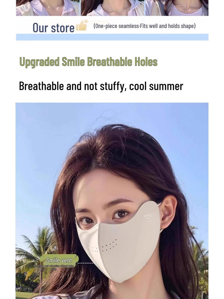 Hochwertiger UV-Schutz Eisseide 3D Atmungsaktive Sonnencreme Gesichtsmaske