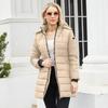 Women's Winter Slim Mid-length Anti-splash Parker Coat Solid Color Warm Temperament Coat