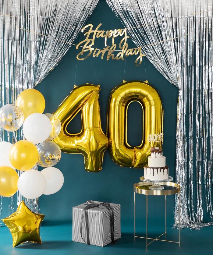 Foil Balloon Number 4 Four Gold 100 , 1 Piece