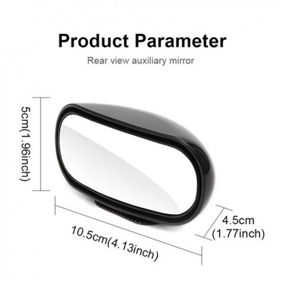 Black Wide Angle Rear Side View Blind Spot Mirror For Car SUV Parking Auxiliary
