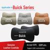 Genuine Leather Car Headrest Neck Pillow for Buick - Customizable Logo, Cowhide Backrest Support