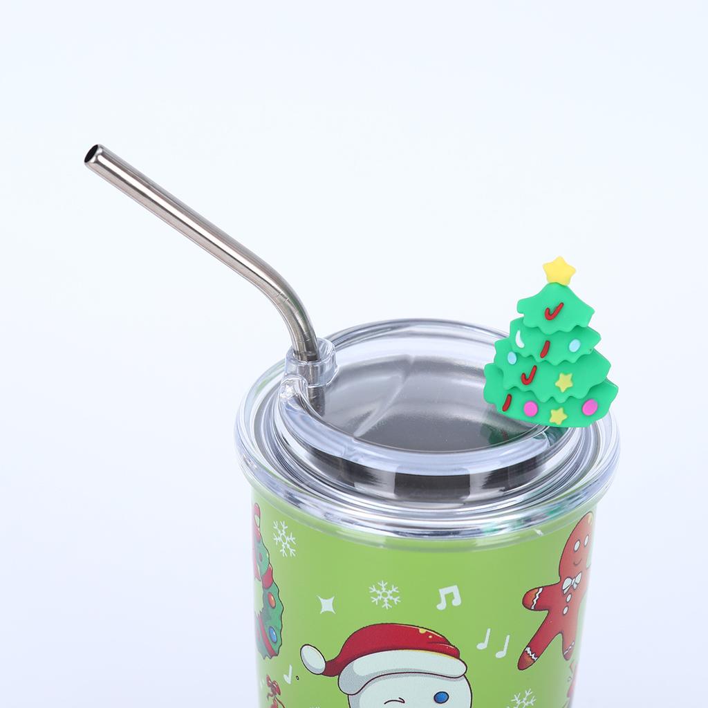16Oz Christmas Theme Cup Set Break-Resistant Metal Travel Cups with Straws Perfect Gifts for Halloween Valentine's Day Christmas