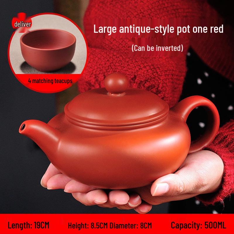 Yixing Large Capacity Purple Clay Teapot with Tea Cup Set for Home Use, Single Pot Kung Fu Tea Set.