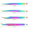 1PC Rainbow Eyelashes Tweezers Anti-static Eyelash Extension Tweezer Fan Lash Eyebrow Tweezers Curved Straight Excellent Closure
