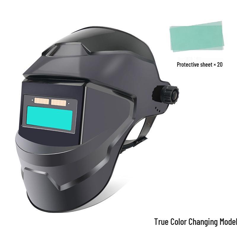 Auto-Darkening Welding Helmet: Lightweight, Head-Mounted Protective Mask for Argon Arc Welding with Worker Goggles.