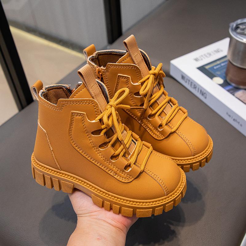 Children's Short Boots Spring and Autumn Girls' Boots Boys' Shoes British Style Short Boots Baby Boots