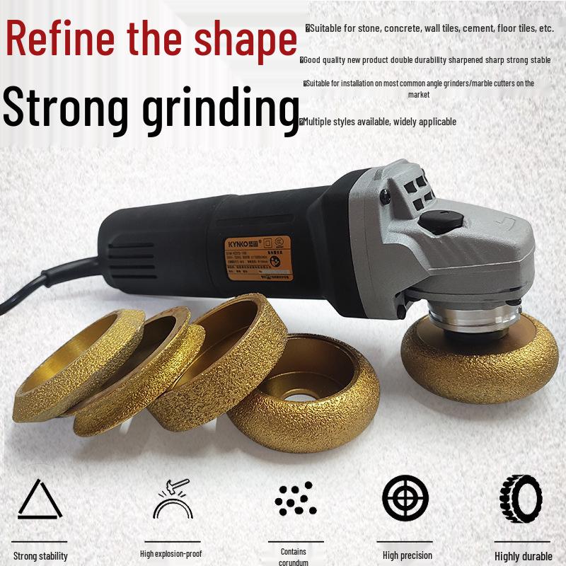 Brazed Diamond Flat Angle Grinder for Roman Column Quartz Stone & Ceramic Tile Edge Grooving.