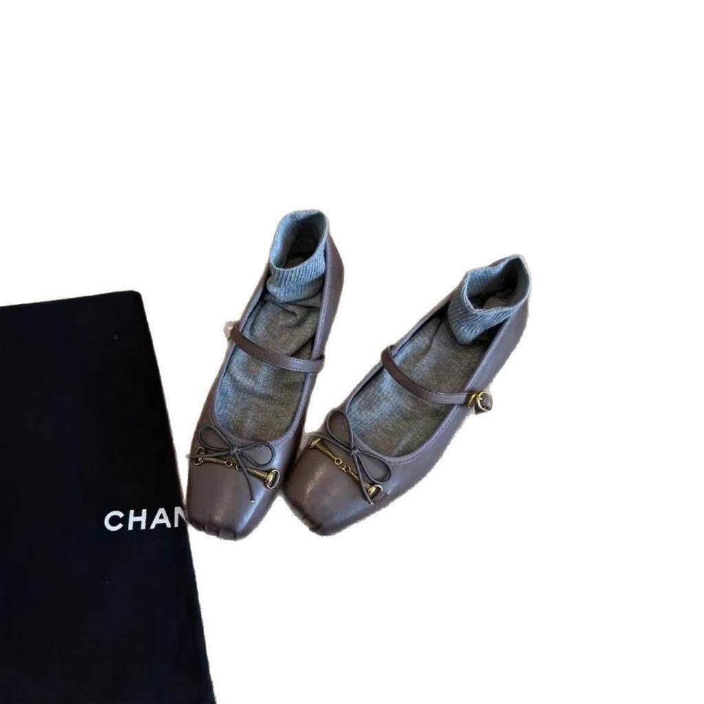 Sheep print version, ballet single shoes women's autumn 2025 new shallow mouth Mary Jane shoes low heel retro small leather shoes