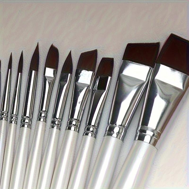 10pcs Professional Face Painting Brush Set for Stage Makeup - Nylon Bristles, Petal & Dome Tips