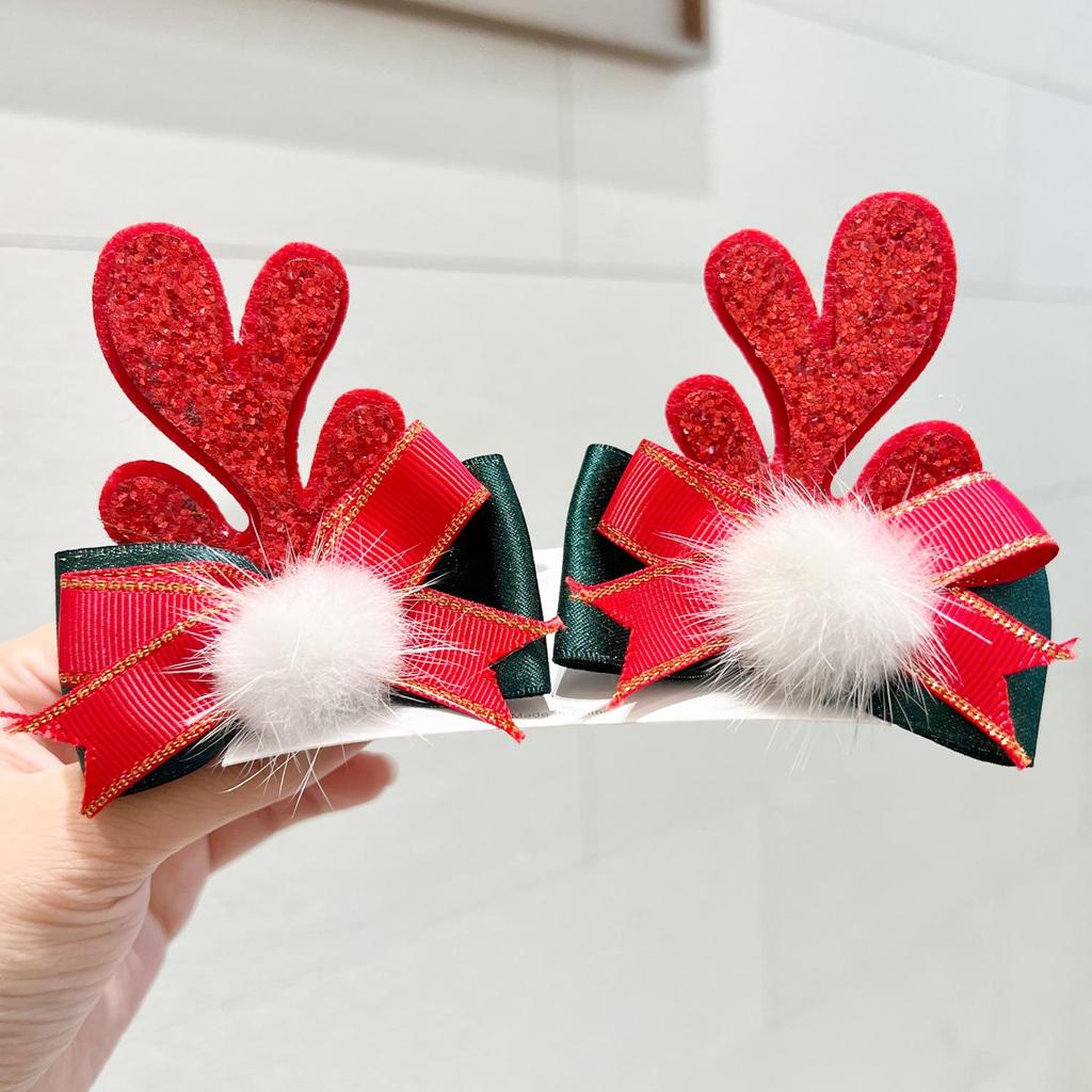 2025 Urocze Spinki do Włosów z Rogami Renifera - Świąteczne Nakrycie Głowy i Dodatek Biżuteryjny