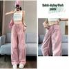 Women's Dopamine Paratrooper Jumpsuit: High-Waist, Loose-Fit, Wide-Leg Windbreaker Pants for Spring and Autumn