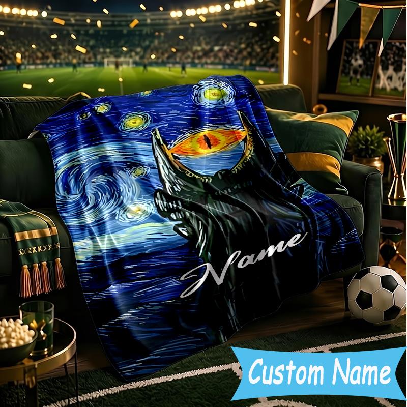 1PC Custom Name Middle-earth Adventure Map Throws Blanket Flannel Blankets for Couch Bed Gifts for Men Women Travel Picnic Christmas Fan Gifts