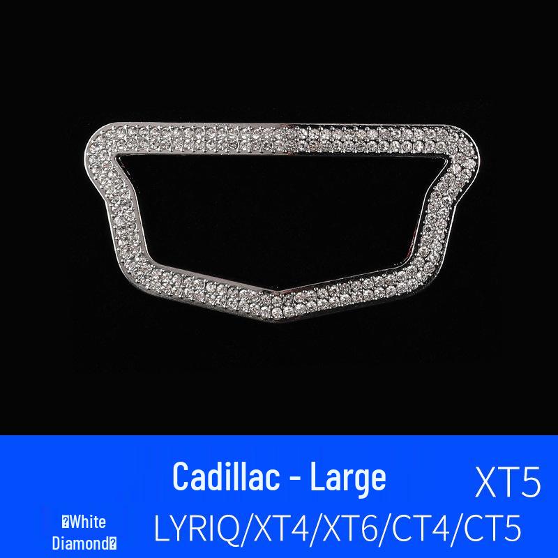 Naklejka z logo na kierownicę z cyrkoniami - Stylowa dekoracja wnętrza samochodu