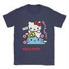 Summer  Hello Kitty Fuji Japanese Travel Theme  Cotton Printed Oversized Loose Tshirt Adult Children Parent Top