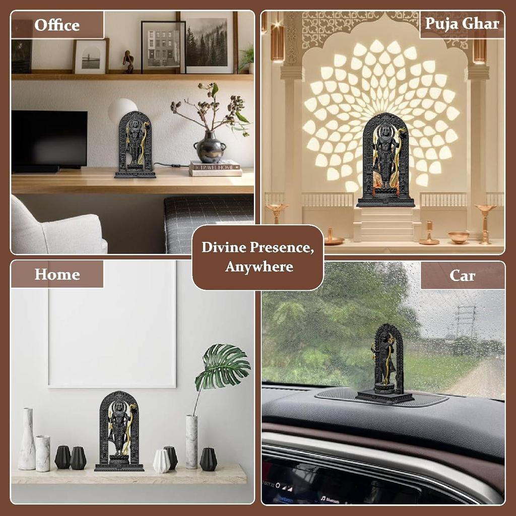 Harz 6 Zoll Ram Lalla Idol für Armaturenbrett im Auto, Ram Lalla Murti für Pooja, Ayodhya Tempel Ramlala Murti, Shree Ram Statue