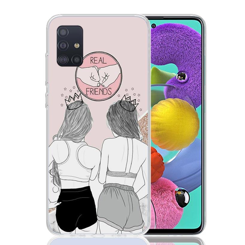Girls Bff Best Friends Forever Phone Case for Samsung Galaxy A52 A51 A50S A12 A22 A32 A72 A10S A30S A31 A71 Note 20 Ultra 10 Plu