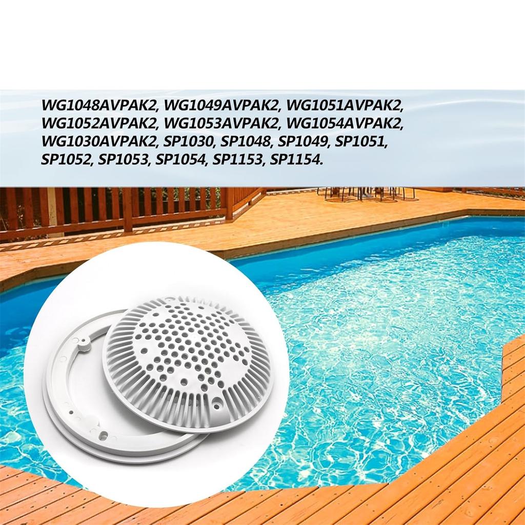 8Inch Round Pool Drain Cover Set Main Drain Suction Cover Pool Maintenance Accessory Plastic Texture for Concrete Pools