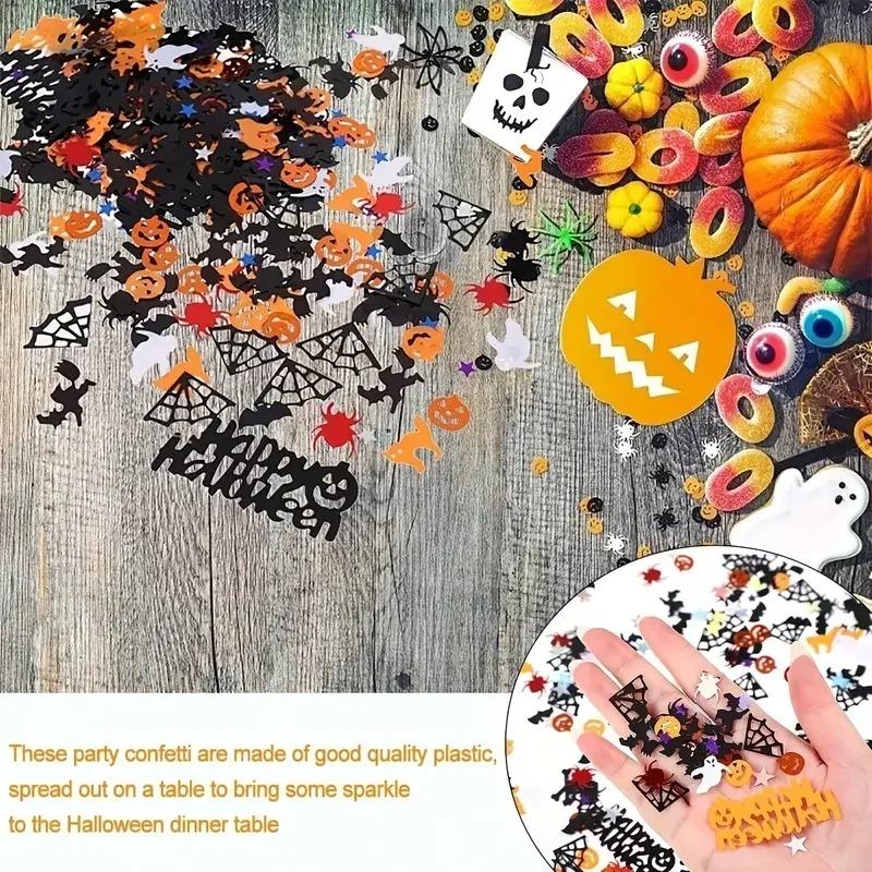 Mixed Witch Ghost Bat Pumpkin Confetti Paillettes,DIY Scrapbook Craft Accessories for Halloween Party Table Home Holiday Ornament Decoration Supplies