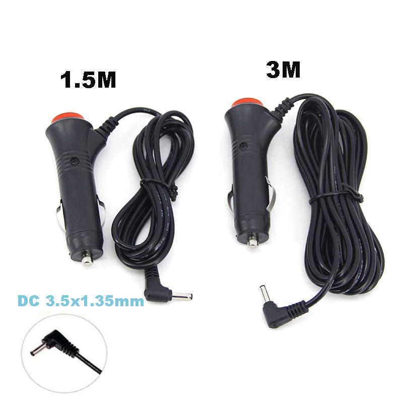 3/1.5M Car Lighter Power connector cord Cable Adapter On/Off Switch to DC 12V 3.5mmx1.35mm 3.5 for Radar Detector
