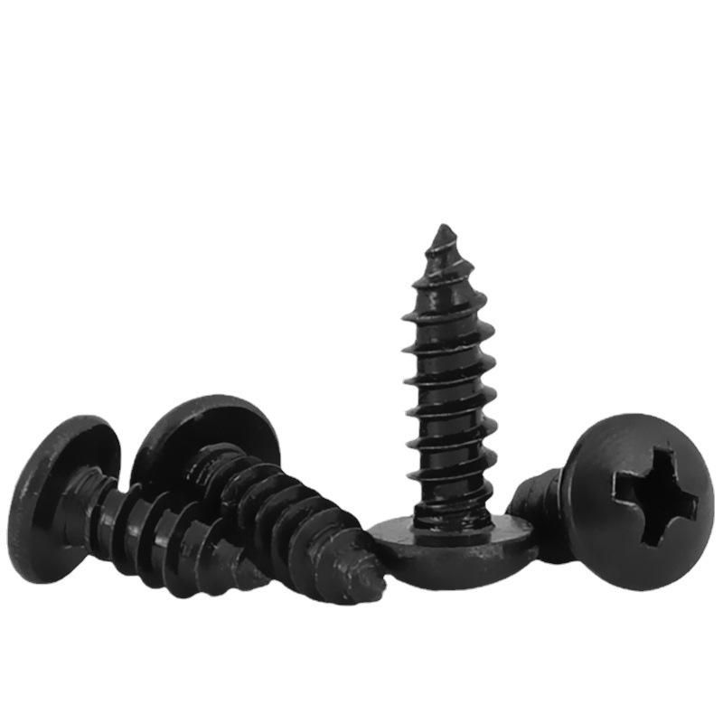 Black Stainless Steel Round Head Self-Tapping Screws M1.2-M6
