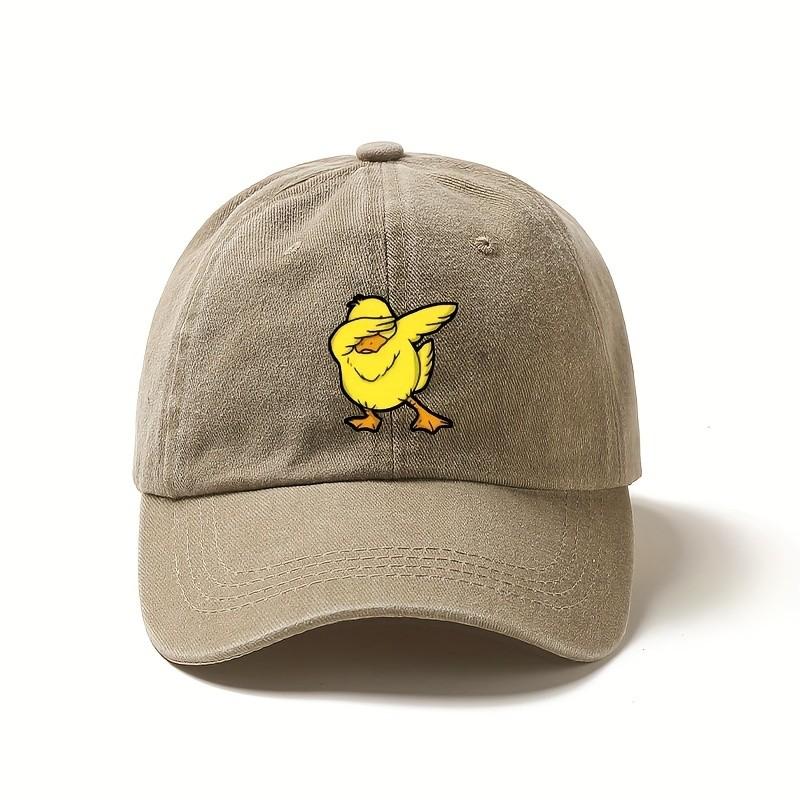 Dabbing Duck Baseball Cap Washed Cotton Adjustable Snapback Hat Funny Graphic Streetwear Cap
