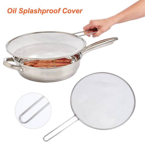 Oil Splash Guard Net for Tempura, Fries, and Deep-fried Foods, Prevents Splashes, Drains Water, and Prevents Oil Splashes. Easy To Clean, Stainless St