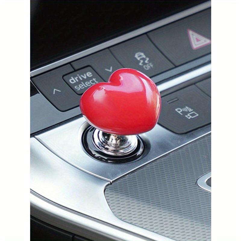1pc Heart Shaped Car One Key Start Button, Personalized and Creative Ignition Ring Button Decoration