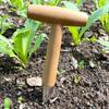 Gartenlochstecher, mit Holzgriff für einfaches Pflanzen & Setzlingsverpflanzung für die Innen-/Außenbegrünung, Samenpflanzer-Werkzeug
