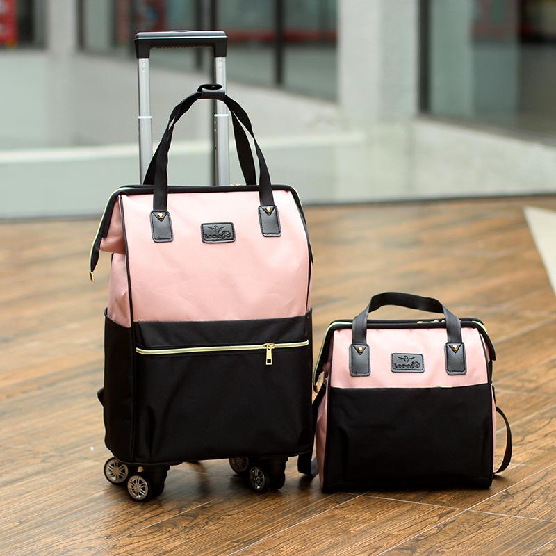 Lightweight Universal Wheeled Backpack: Large Capacity, Double Shoulder, Handheld, Travel-Friendly Luggage Bag