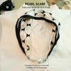 Elegant Silk Scarf with Magnetic Buckle and Pearl Necklace - Stylish Clavicle Chain for Women