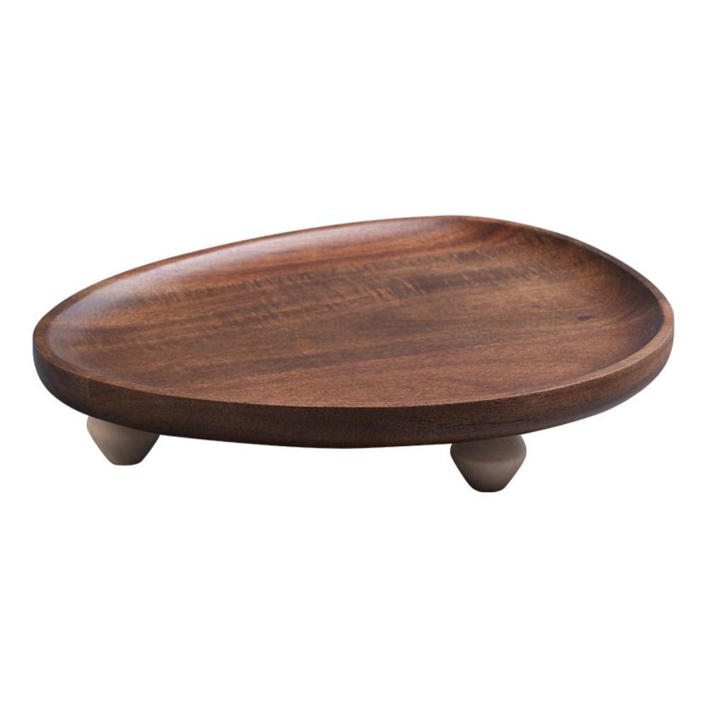 High Leg Storage Tray Wooden Dessert Plate Kitchen Organizer Fruit Plate  Festival