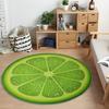 Tapis rond forme fruit Kiwi Orange Citron Pastèque Tapis imprimé Tapis de sol doux Pour salon Chambre d'enfant