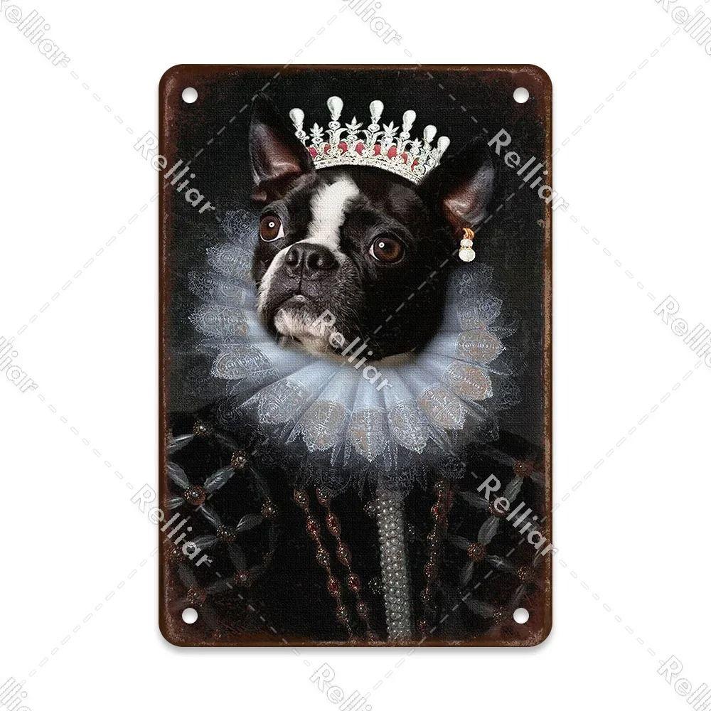 Metal Sign Gentleman Dog Wall Decor, Vintage Tin Plate for Living Room 20x30 cm