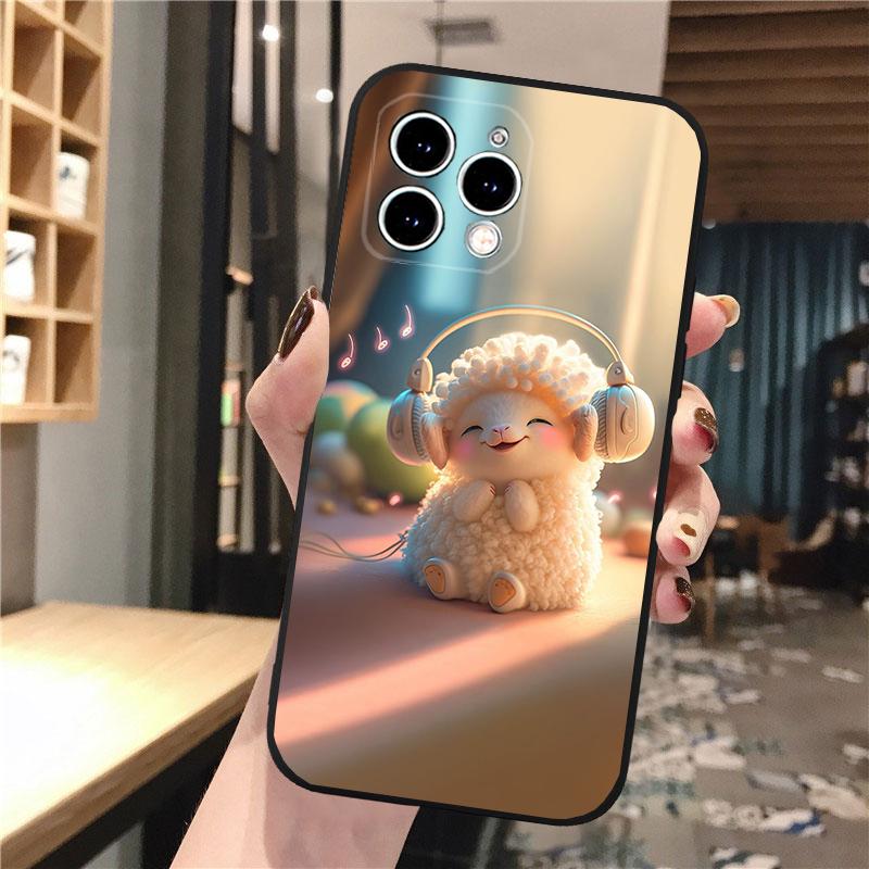 Cartoon Sheep Phone Case For Iphone 15 14 Pro Max 13 12 11 Pro Max XSMax XR 12 13 Mini 14 Plus