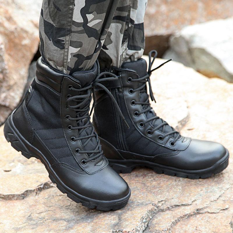 Men's Boot Combat Mens Camo Ankle Boots Tactical Big Size 36-47 Boot Male Shoes Work Safety Shoes Motocycle Shoes