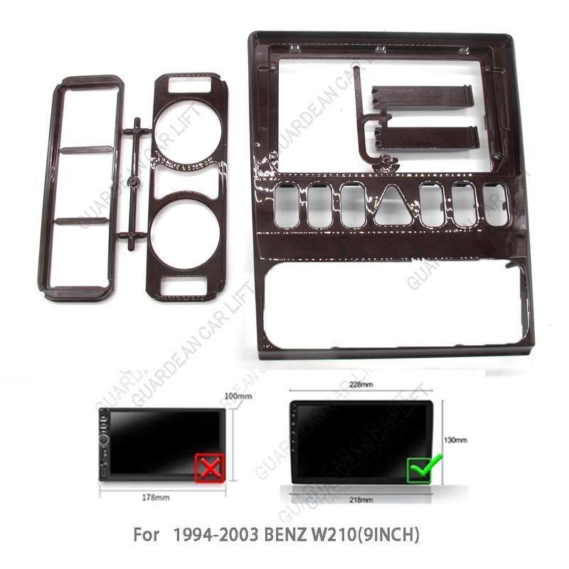 9Inch Car Radio Fascias For Benz Clase E W210 S210 1994-2003 Android Stereo Frame Player 2 Din Head Unit Panel Dash With Cable