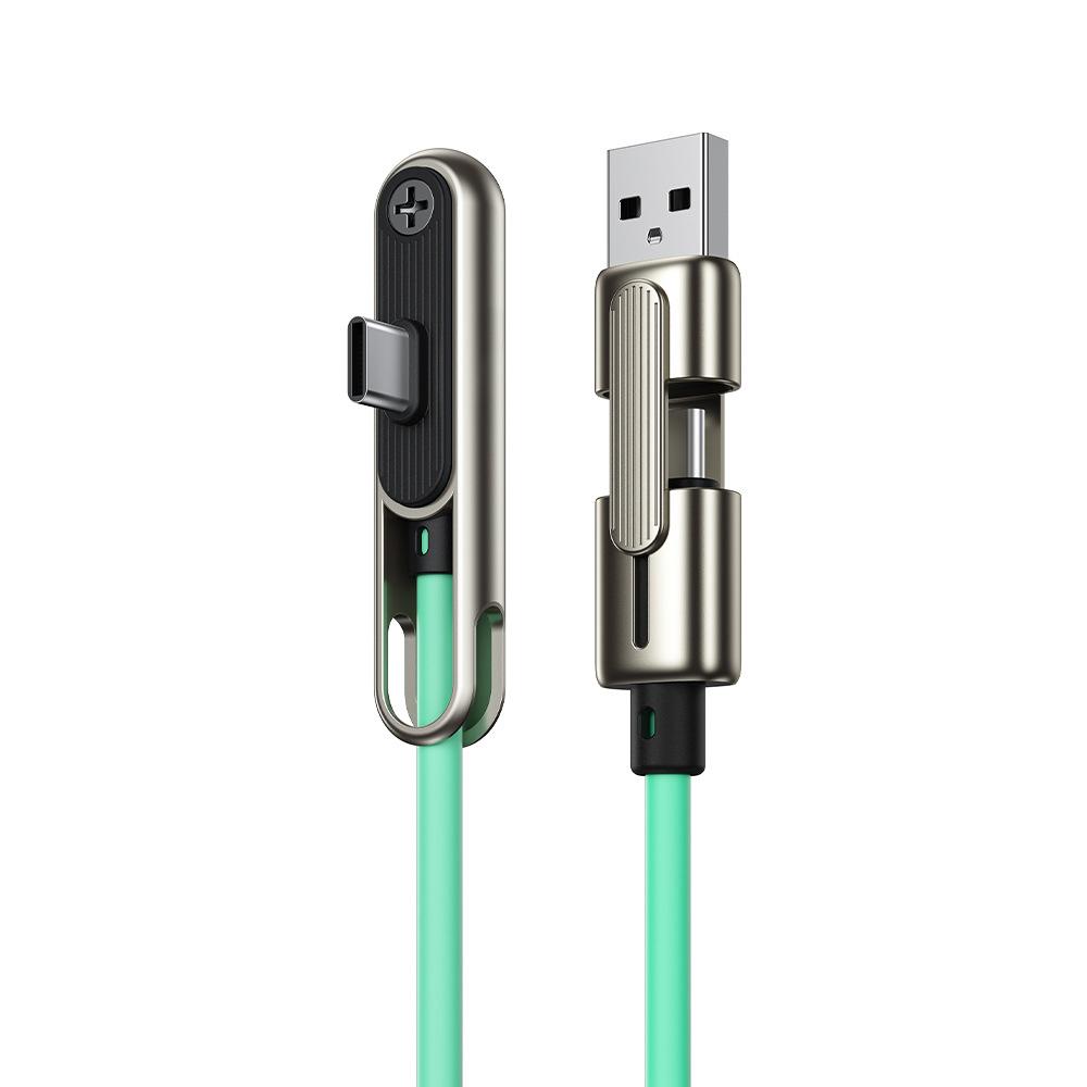 

New 2 In 1 Charging Cable Folding Bracket USB To Type C 240W Fast Charging Cable Phone Tablet Foldable Holder Earphone Data Wire 1.2m