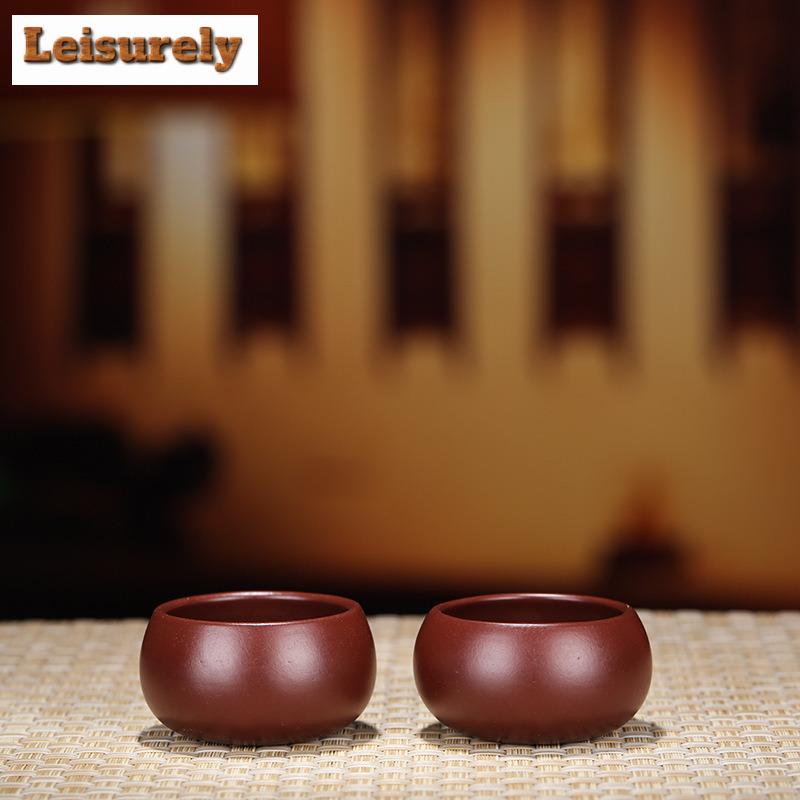 2pc/lot Yixing Boutique Purple Clay Teacup Raw Ore Zhu Mud Handmade Tea Bowl Master Tea Cup Customized Tea Set Accessories 50ml