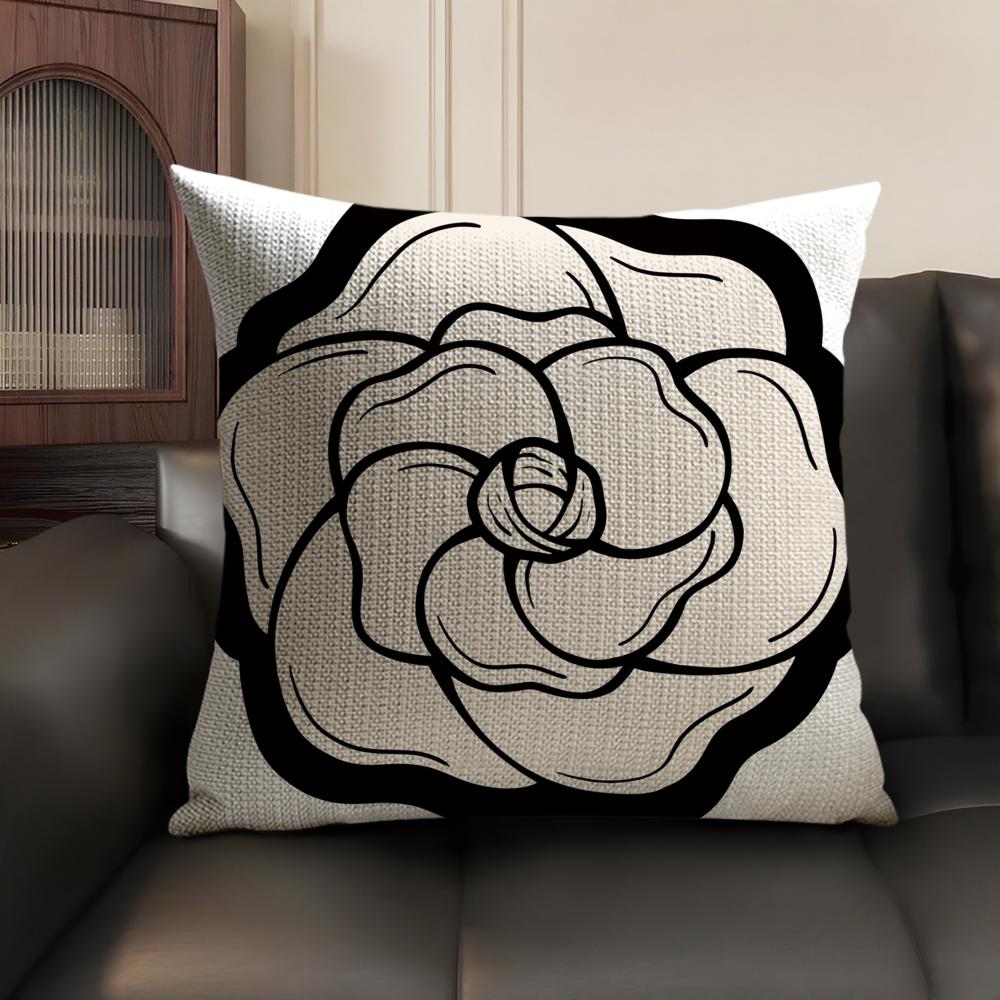 Retro Art Flowers Cushion Cover Natural Linen Organic Fabric DoubleSided Printing Sofa Home Decor Breathable Environmentally