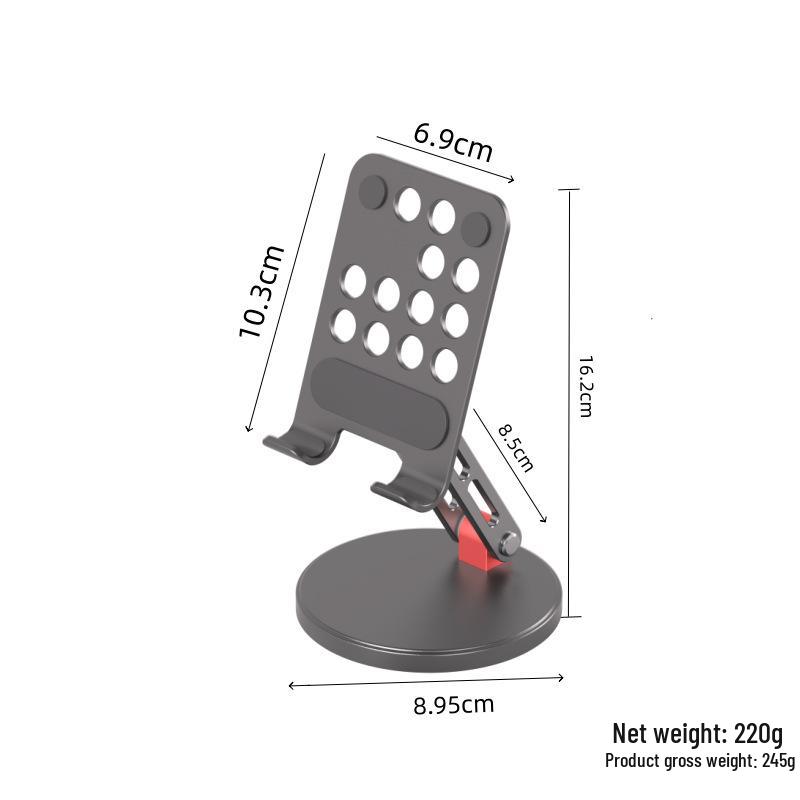 360° drehbarer Aluminiumständer für Handy und Tablet: Faltbar, Höhenverstellbar, Multifunktional.