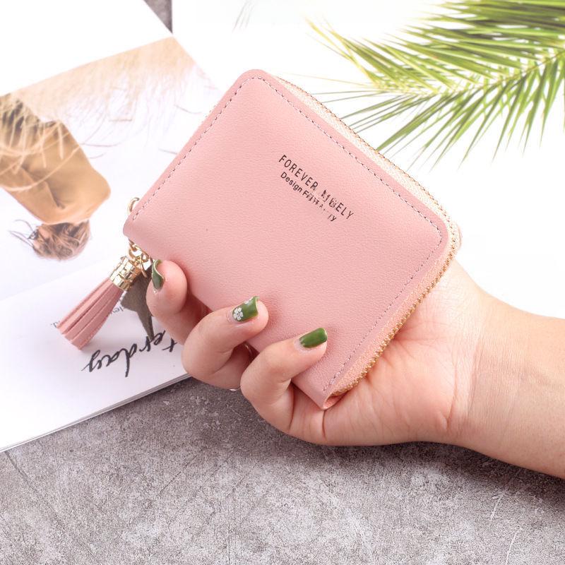 Mini Star Tassel Wallet for Women - Cute Korean-Style Zipper Coin Purse & Card Holder