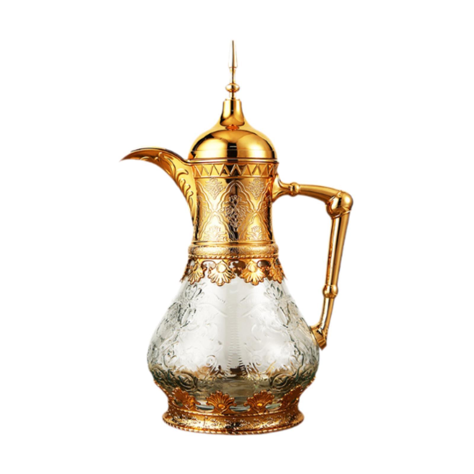 

Arabian Thermal Coffee Pot Glass Liner with Spout Insulated Coffee Carafe золотий
