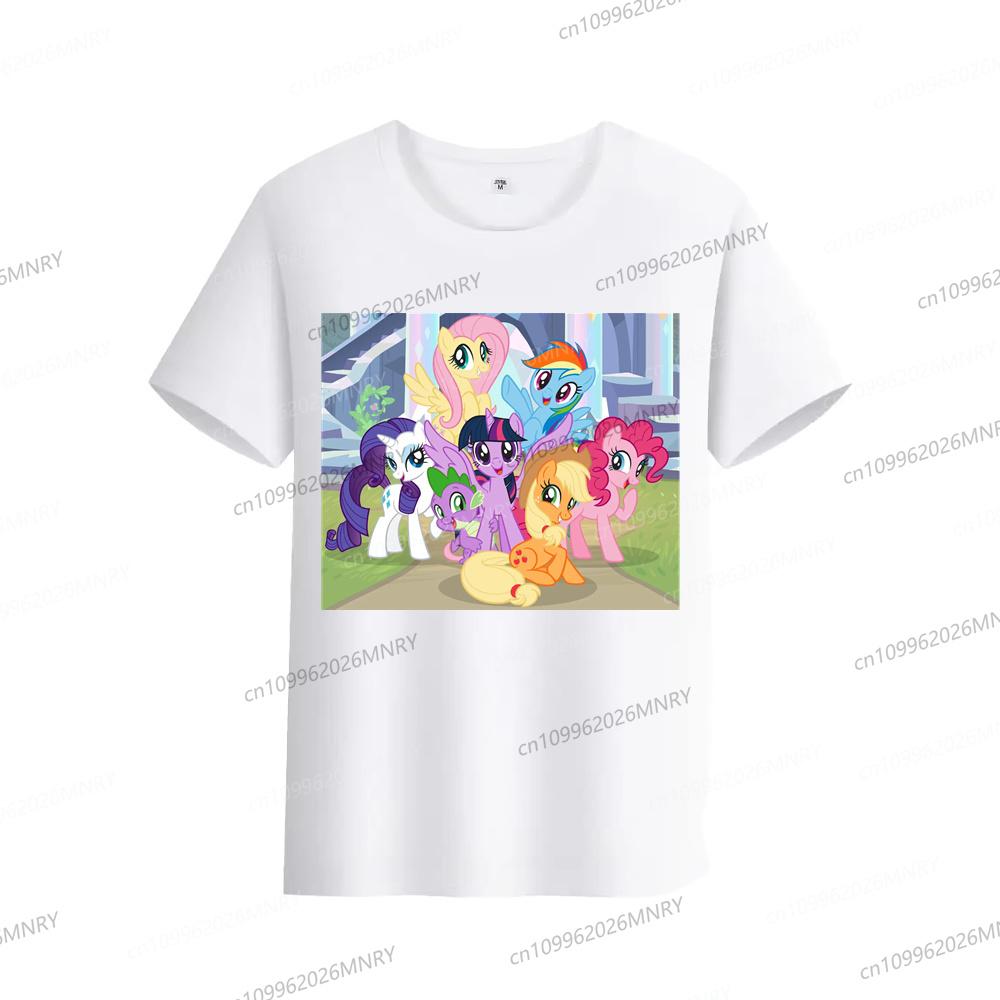 2026 summer new My little pony Tshirt  cute anime Twilight Sparkle and rainbow pony shortsleeved shirt S
