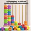 Beads Matching Stacking Toy Preschool Learning Color Recognition Rainbow Rings Game Boys Girls Educational Color Sorting Sequencing Toy