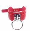European & American Harajuku PU Leather O-Ring Choker Necklace - Street Style Nightclub Jewelry